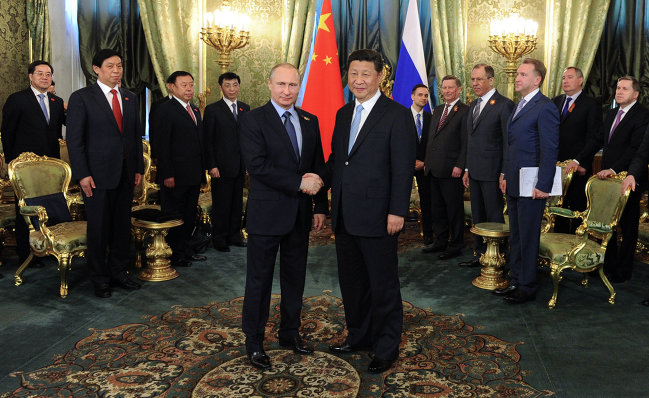 President of the Russian Federation Vladimir Putin and President of the People's Republic of China Xi Jinping