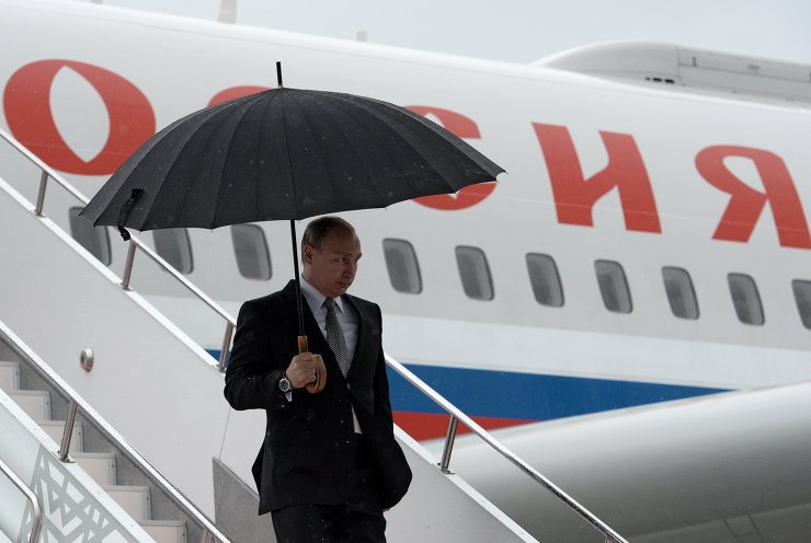 Прилёт Президента Российской Федерации Владимира Путина в Уфу