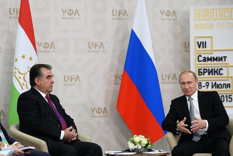 President of the Russian Federation Vladimir Putin meets with President of the Republic of Tajikistan Emomali Rakhmon