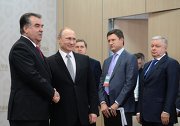 President of Russia Vladimir Putin meets with President of Tajikistan Emomali Rakhmon