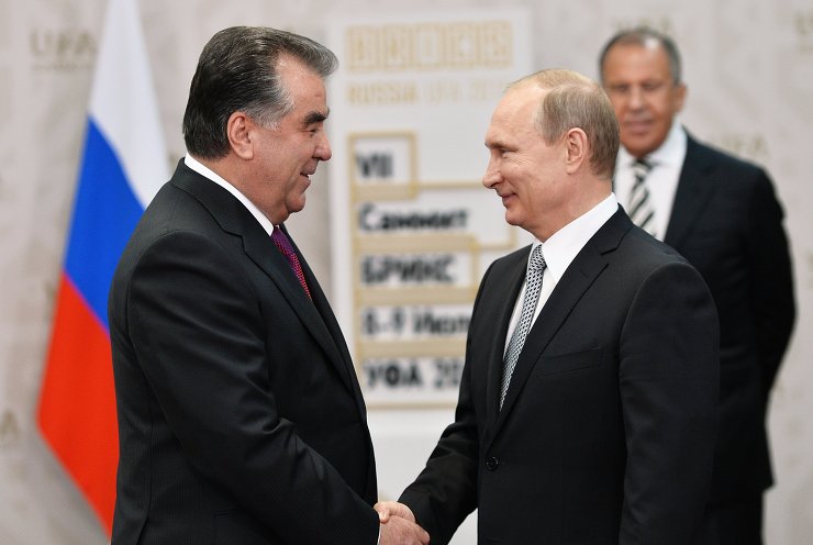 President of the Russian Federation Vladimir Putin meets with President of the Republic of Tajikistan Emomali Rakhmon
