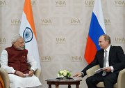 President of the Russian Federation Russia Vladimir Putin meets with Prime Minister of India Narendra Modi