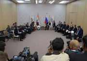 President of the Russian Federation Vladimir Putin meets with Prime Minister of India Narendra Modi