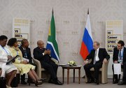 President of Russia Vladimir Putin meets with President of South Africa Jacob Zuma