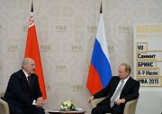 President of Russia Vladimir Putin meets with President of the Republic of Belarus Alexander Lukashenko